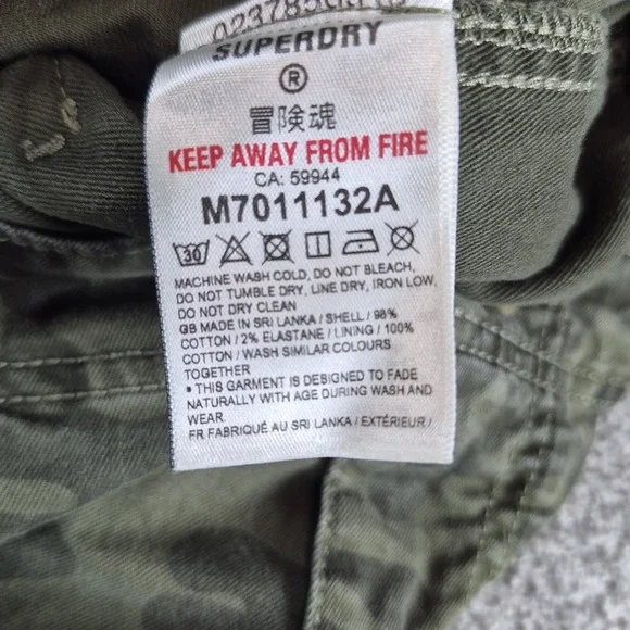 Superdry Cargo Trousers Mens 34x32 Green Camo Pants Utility Military Combat - Picture 6 of 10
